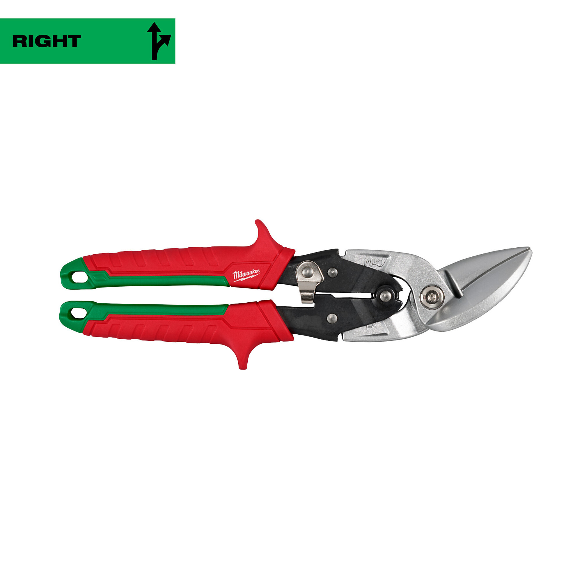 Milwaukee, Right Cutting Offset Aviation Snips, Blade Size 1.61 in, Tool Length 9.88 in, Model# 48-22-4552